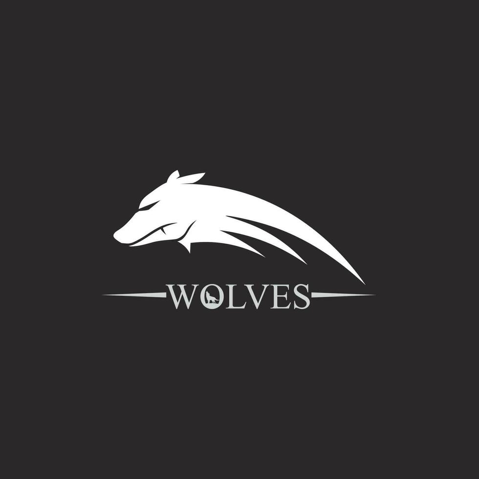 wolven logo, vos, wolf hoofd, dier vetor en logo ontwerp wild gebrul hond illustratie, abstract voor spel logo symbool hoofd dier vector