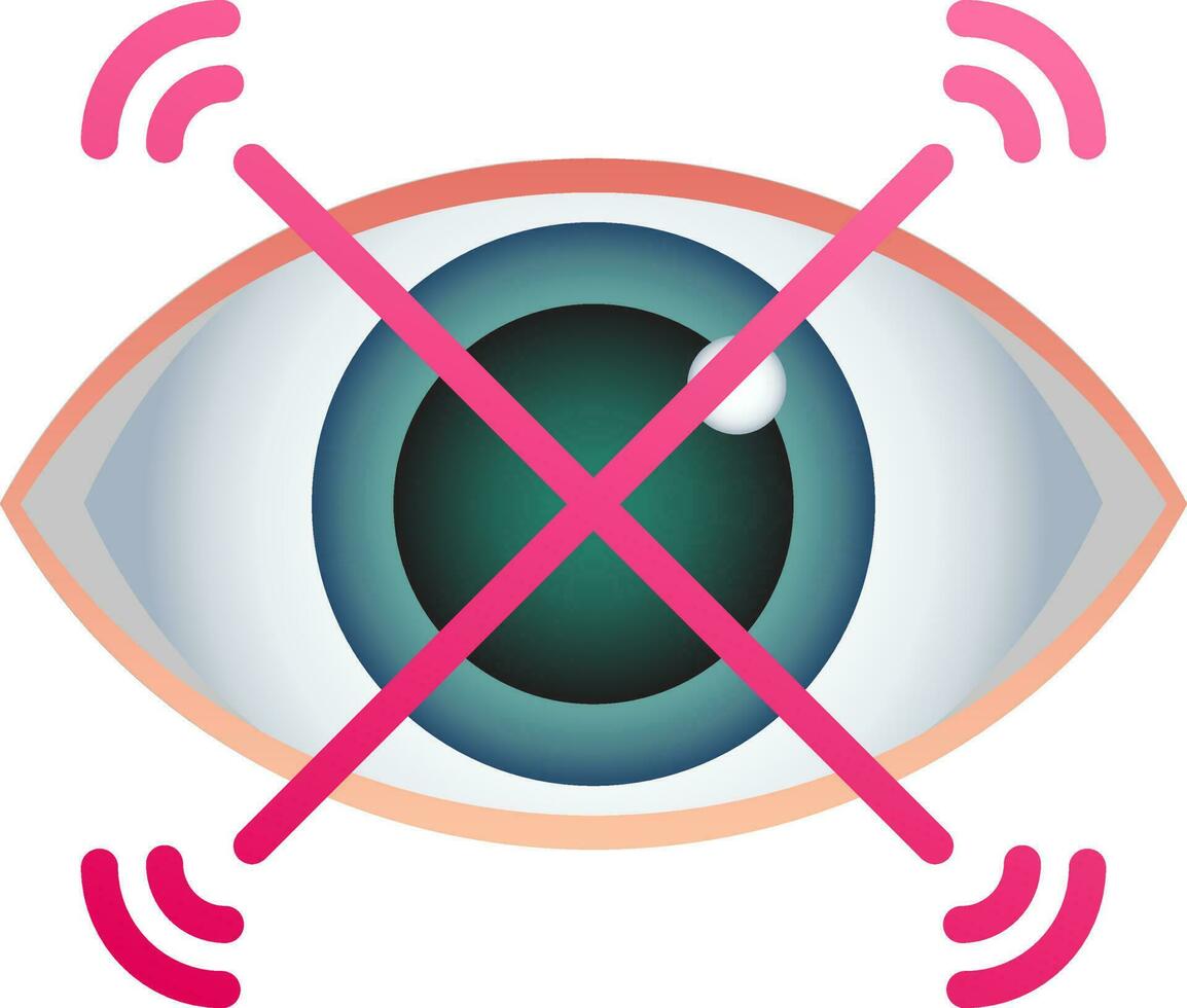 vector illustratie van Nee visie of mis oog scannen icoon.