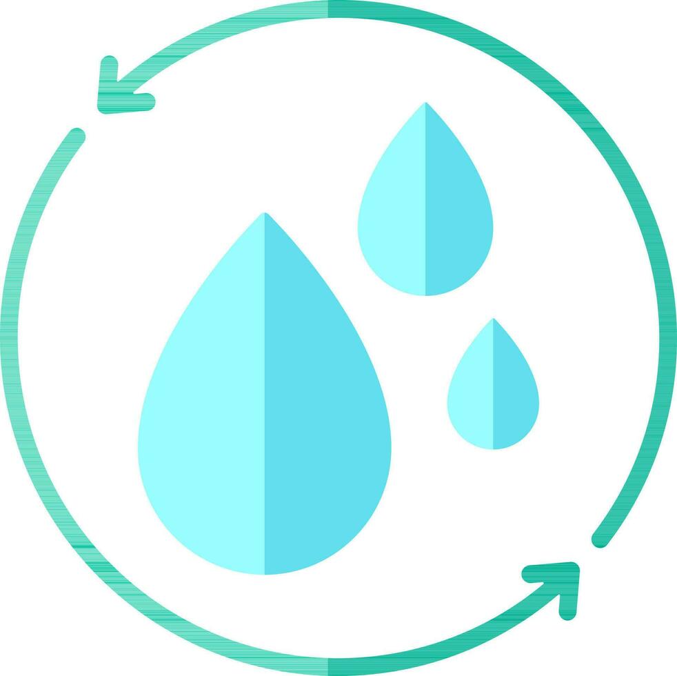 recycle water icoon in groen en blauw kleur. vector