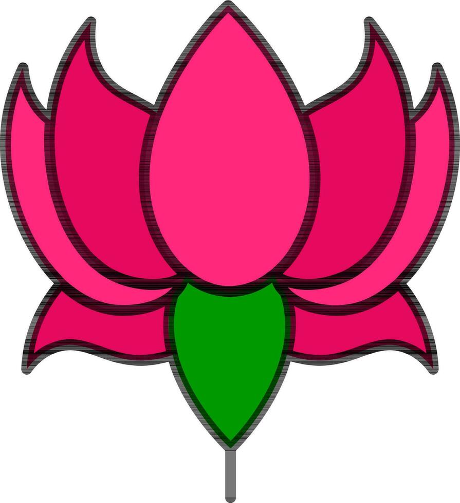 lotus bloem icoon in roze en groen kleur. vector