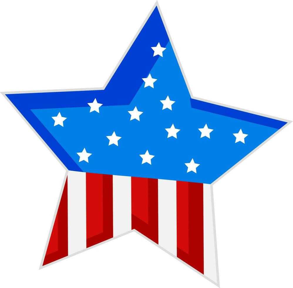 geïsoleerd ster ontwerp in Amerikaans vlag kleuren. vector