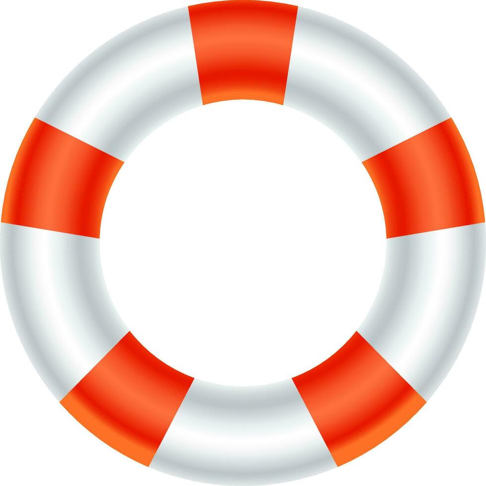 realistisch zwemmen ring in zilver en oranje kleur. vector