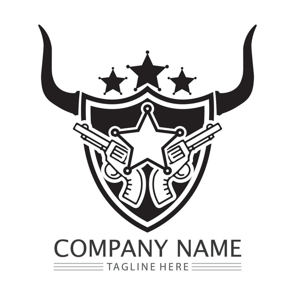 cowboyhoed logo pictogram vector ontwerpsjabloon