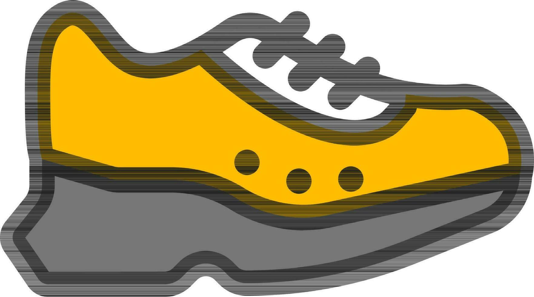 sportkleding schoenen icoon in geel en grijs kleur. vector