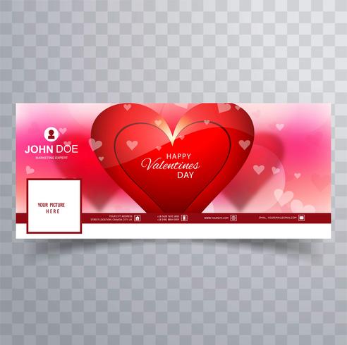 Abstracte Valentijnsdag facebook cover ontwerp illustratie vector