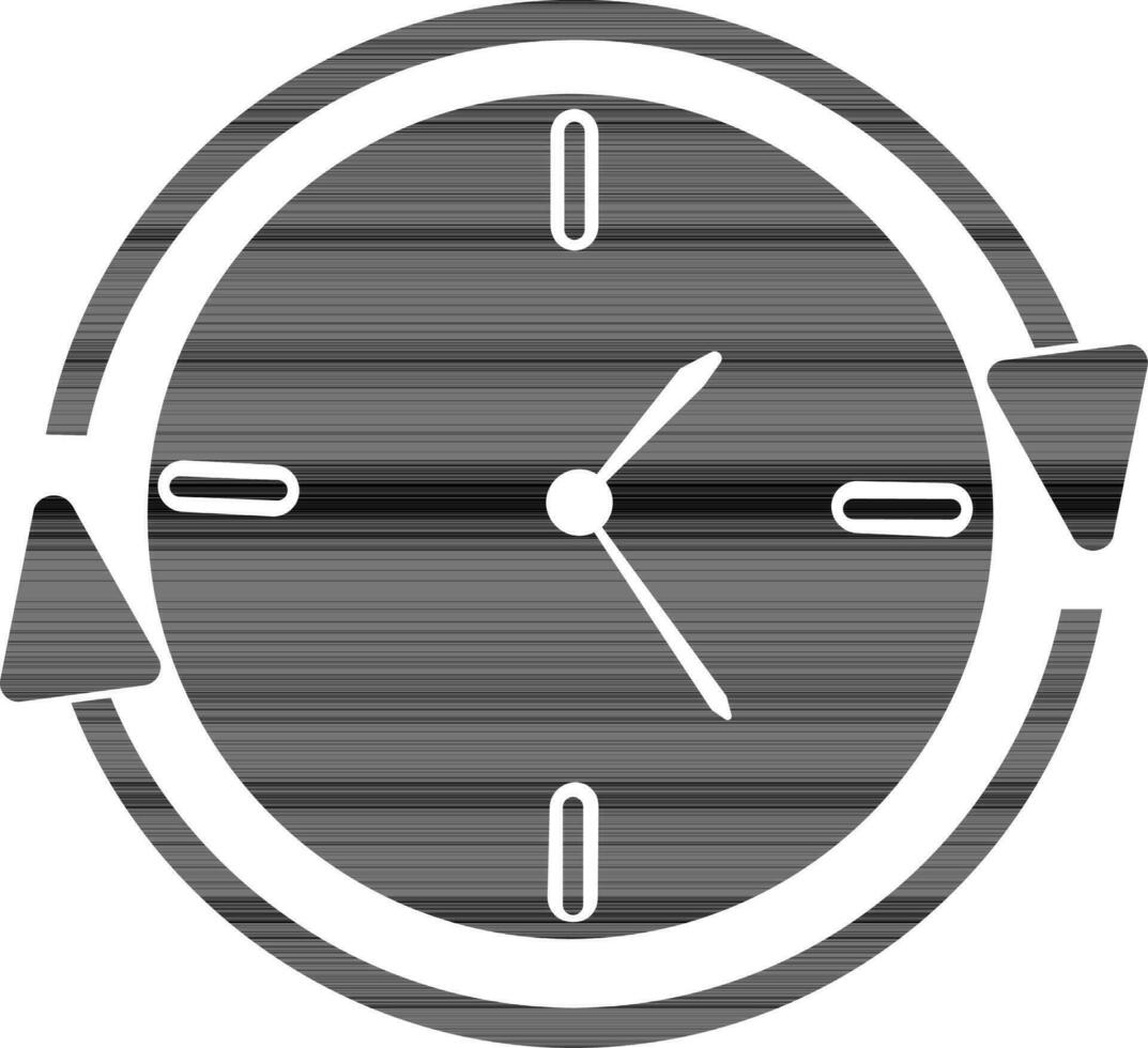 symbool van klok met circulaire pijl voor baan zoeken. vector