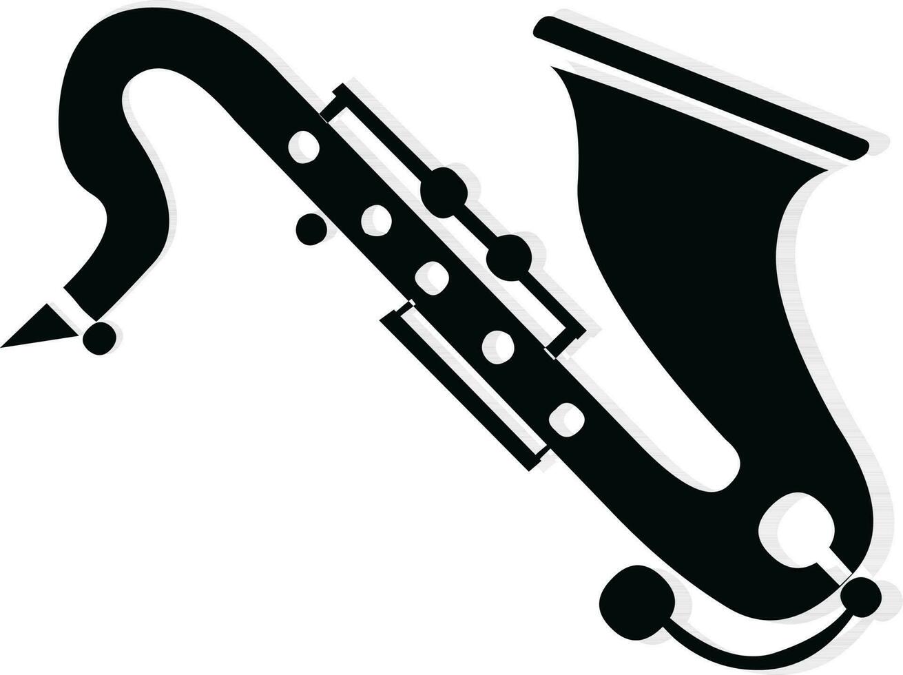 silhouet van saxofoon, musical instrument. vector