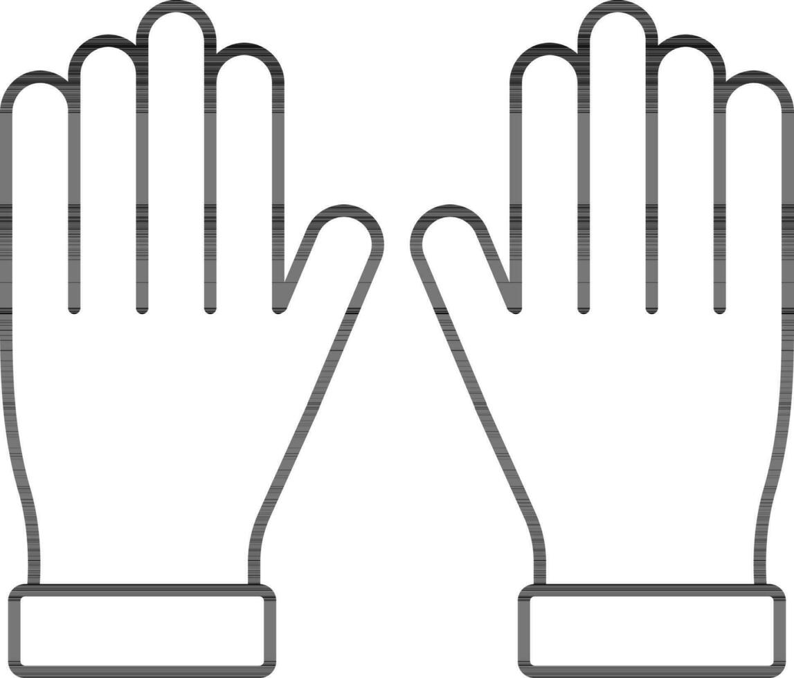 zwart lijn kunst illustratie van handschoenen icoon. vector
