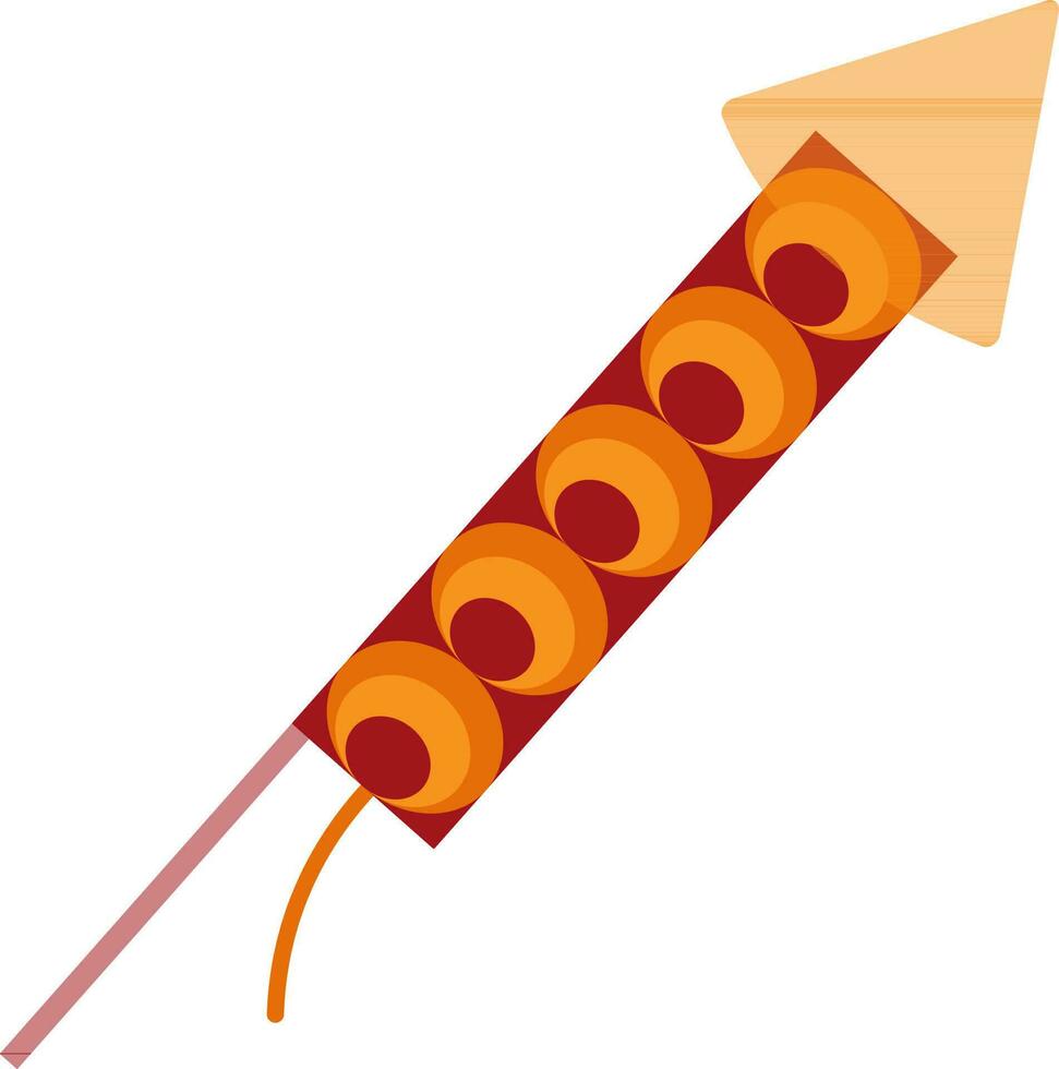 vlak stijl vuurwerk in rood en oranje kleur. vector