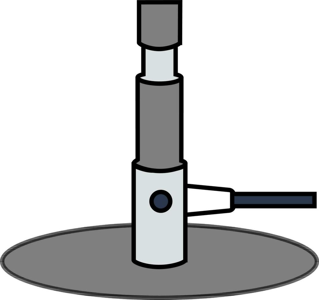 laboratorium Bunsen brander in zwart en grijs kleur. vector