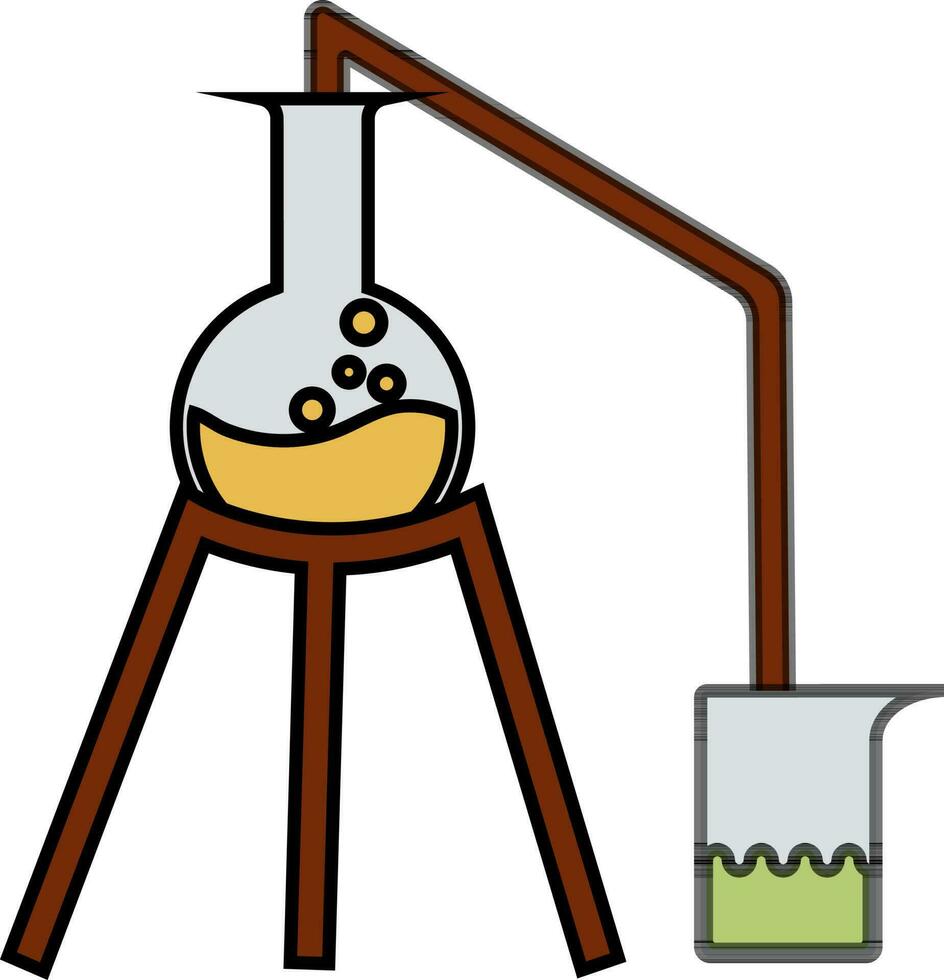 beker met chemisch experiment buis. vector