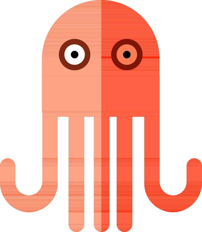 karakter van een oranje Octopus. vector
