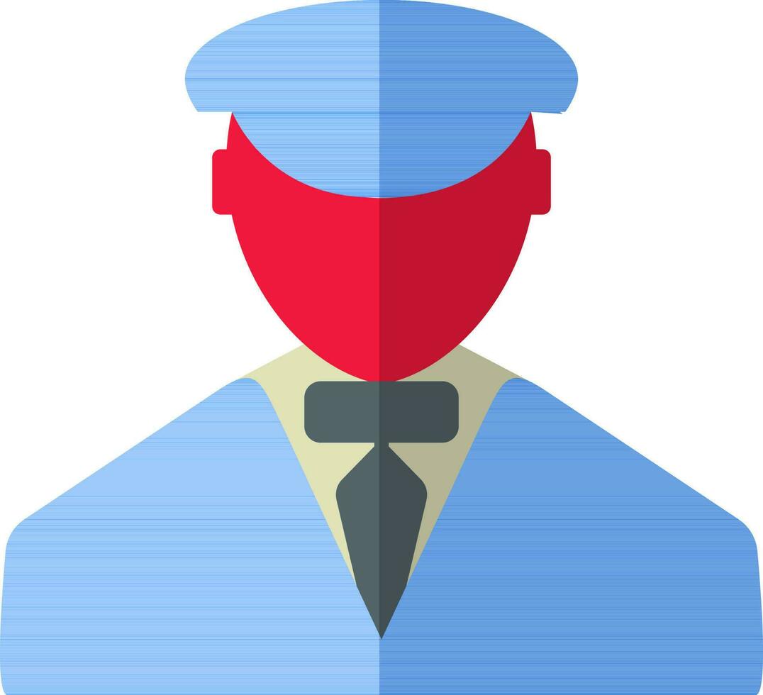 veiligheid bewaker icoon in blauw uniform. vector