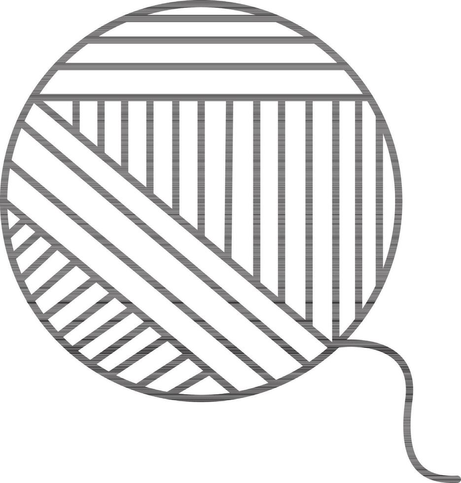 illustratie van bal van wol garen in gouden kleur. vector
