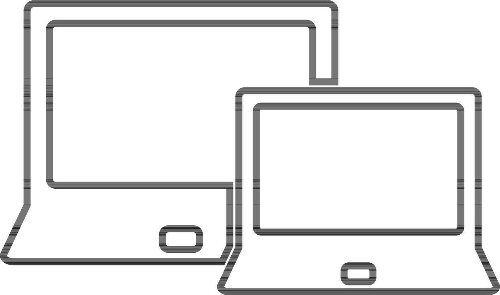 icoon van twee laptop in vlak stijl. vector