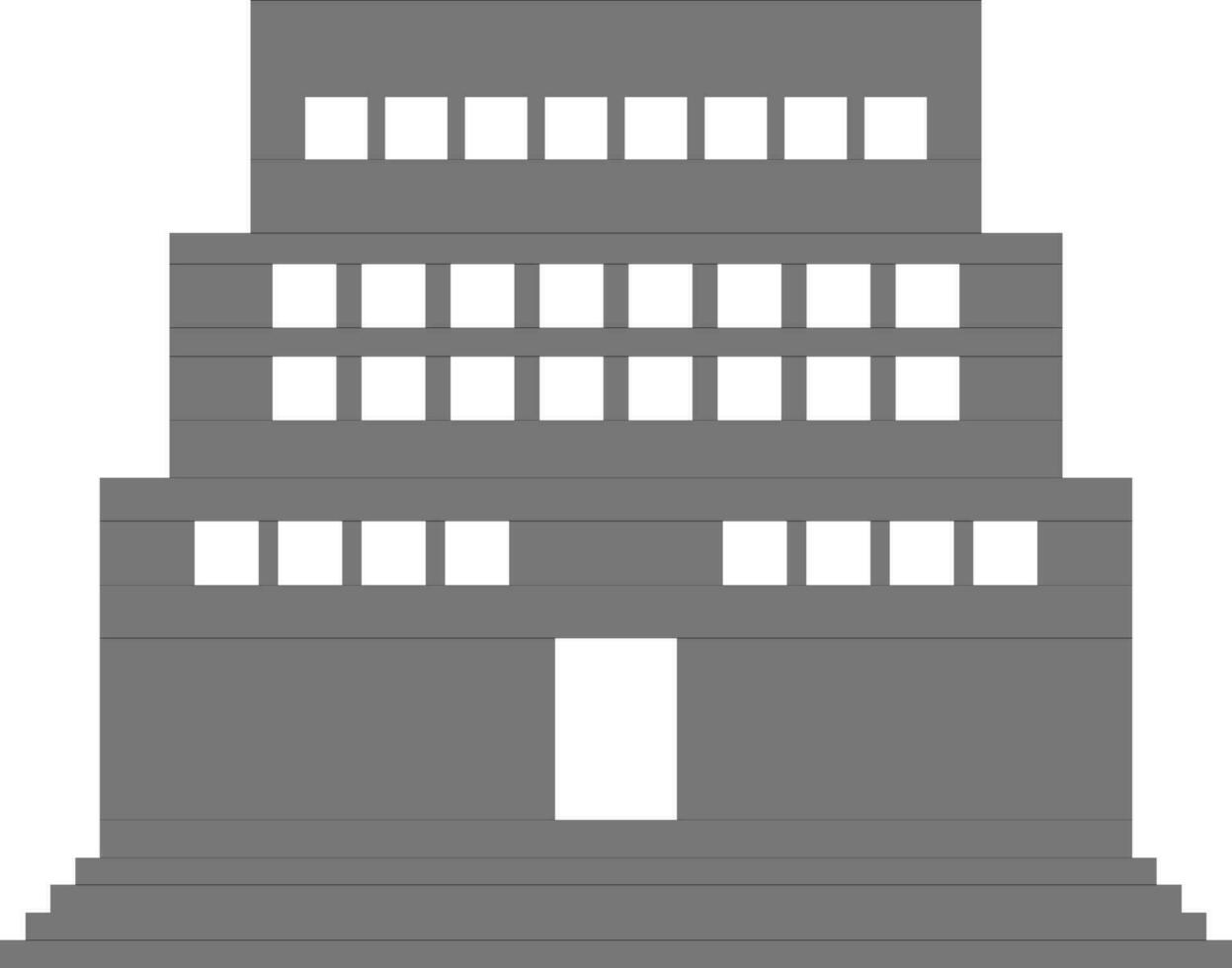 vlak illustratie van gebouw in zwart en wit kleur. vector