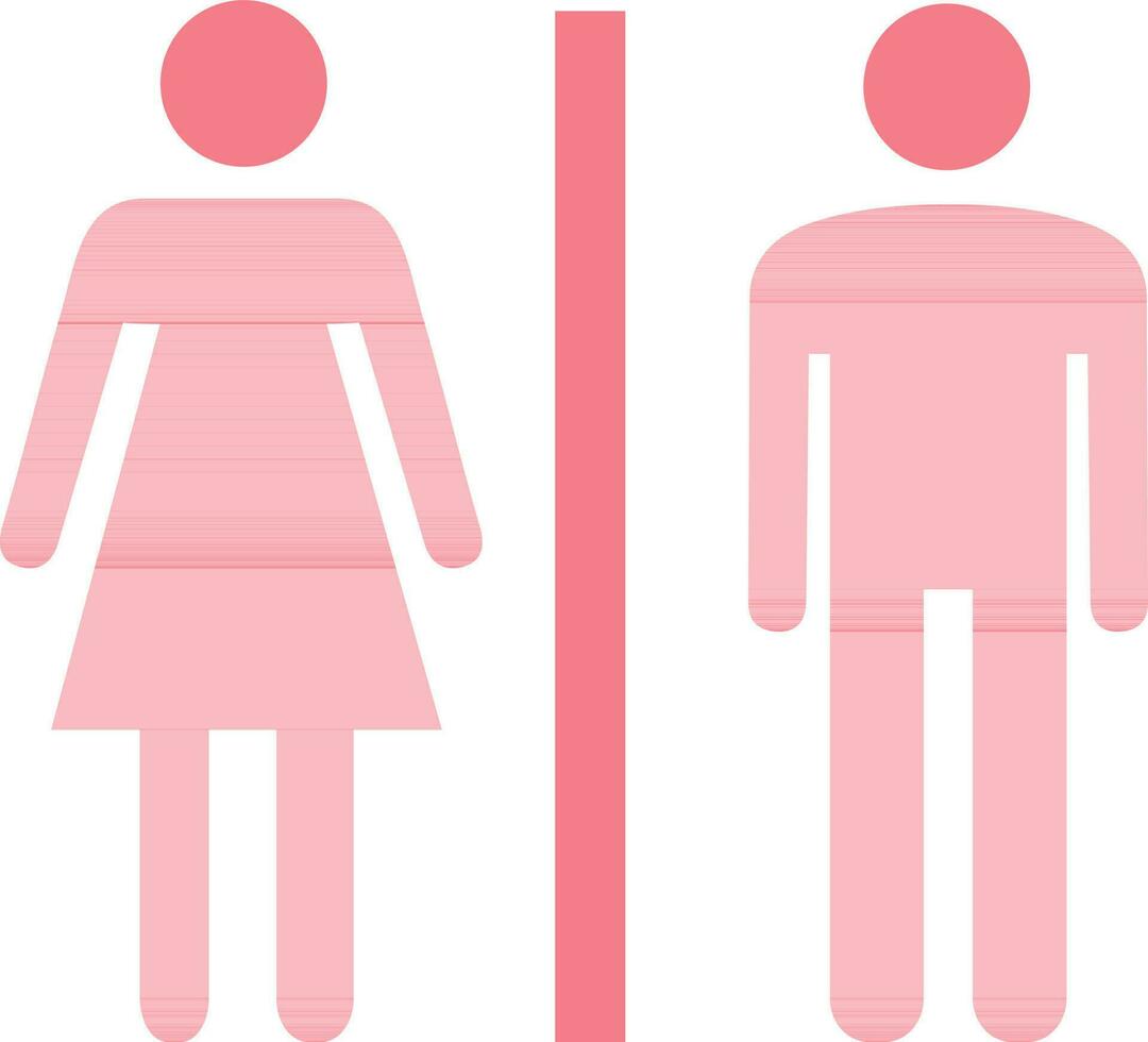 roze Mens en vrouw toilet teken. vector