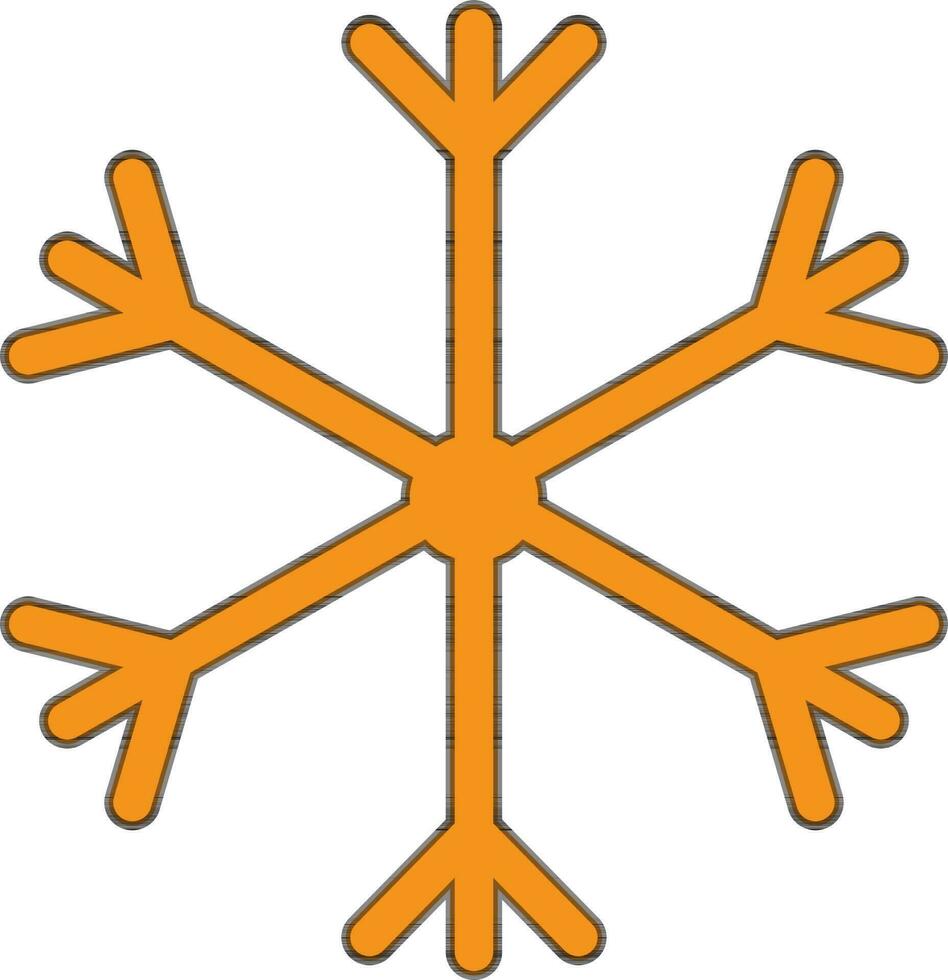 oranje kleur van sneeuwvlok in spinner concept met uit lijn. vector