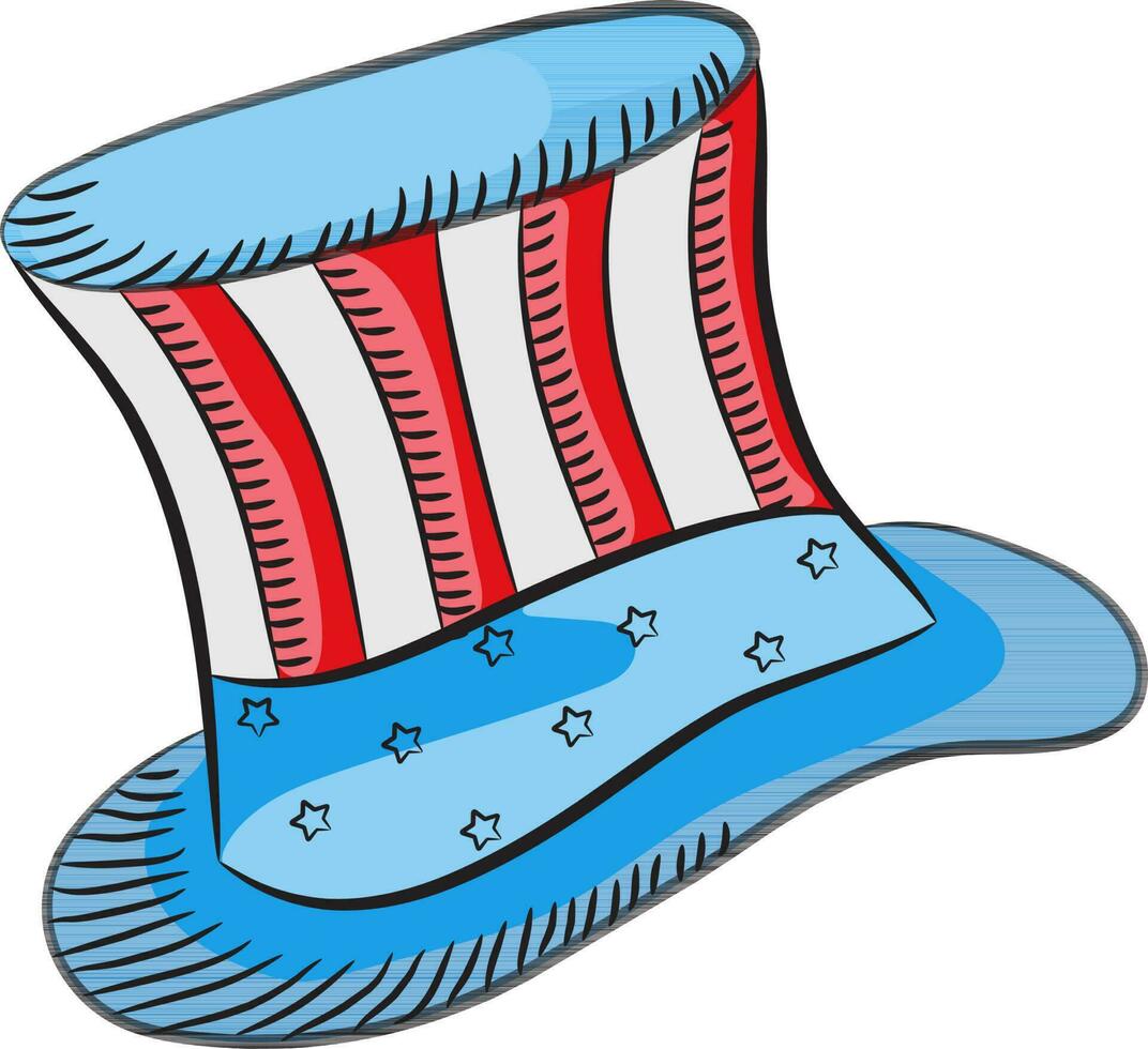 Amerikaans vlag kleuren hoed ontwerp. vector