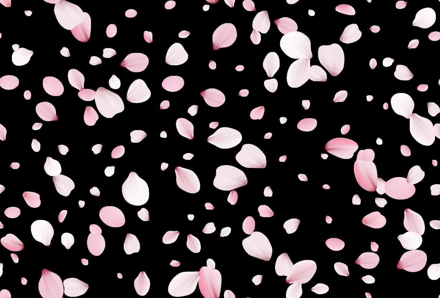 naadloze sakura-bloemblaadjes vallende realistische kersenbloemblaadjes vector