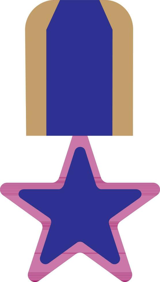 medaille gemaakt door blauw, roze en bruin kleur. vector