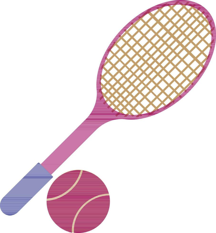 tennis racket met roze bal. vector