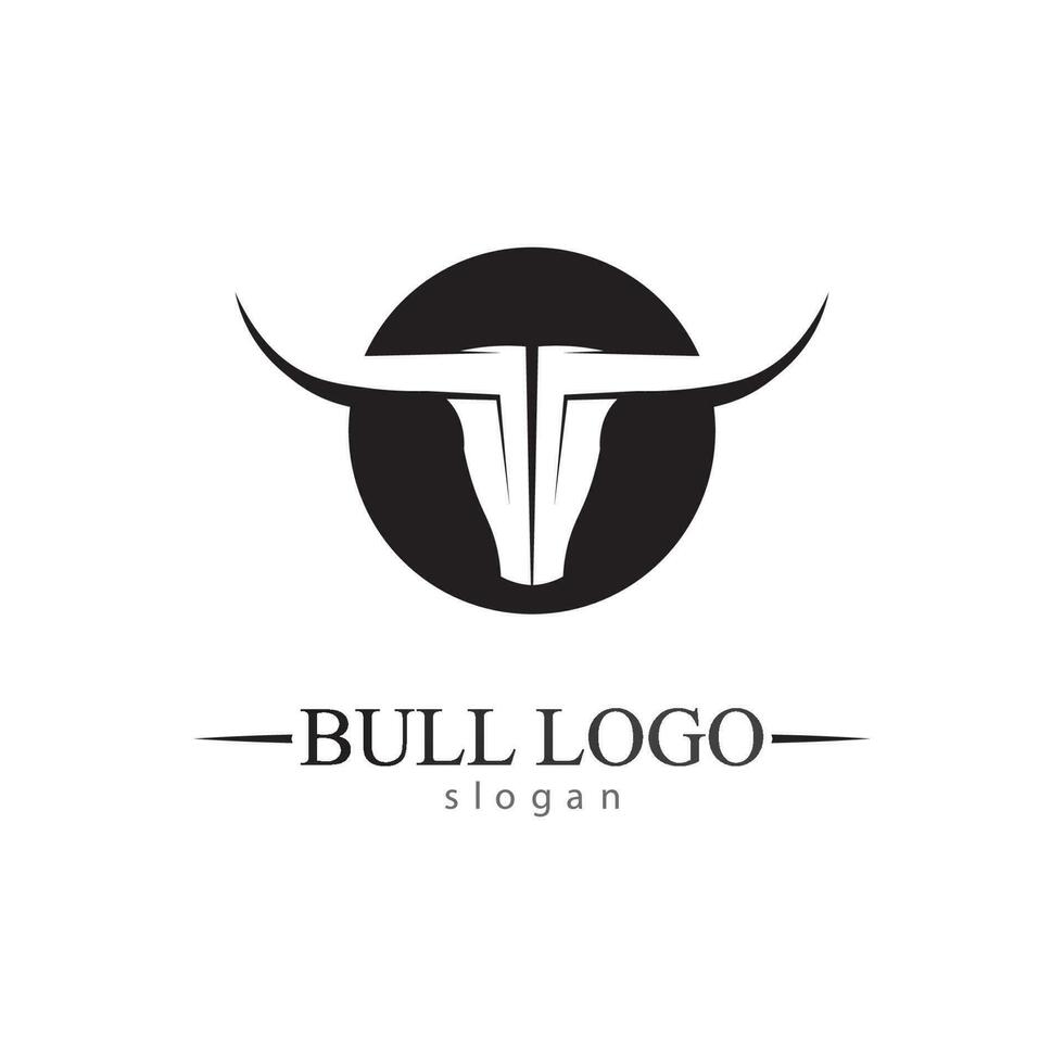 stier hoorn en buffel logo en symbolen sjabloon pictogrammen app vector