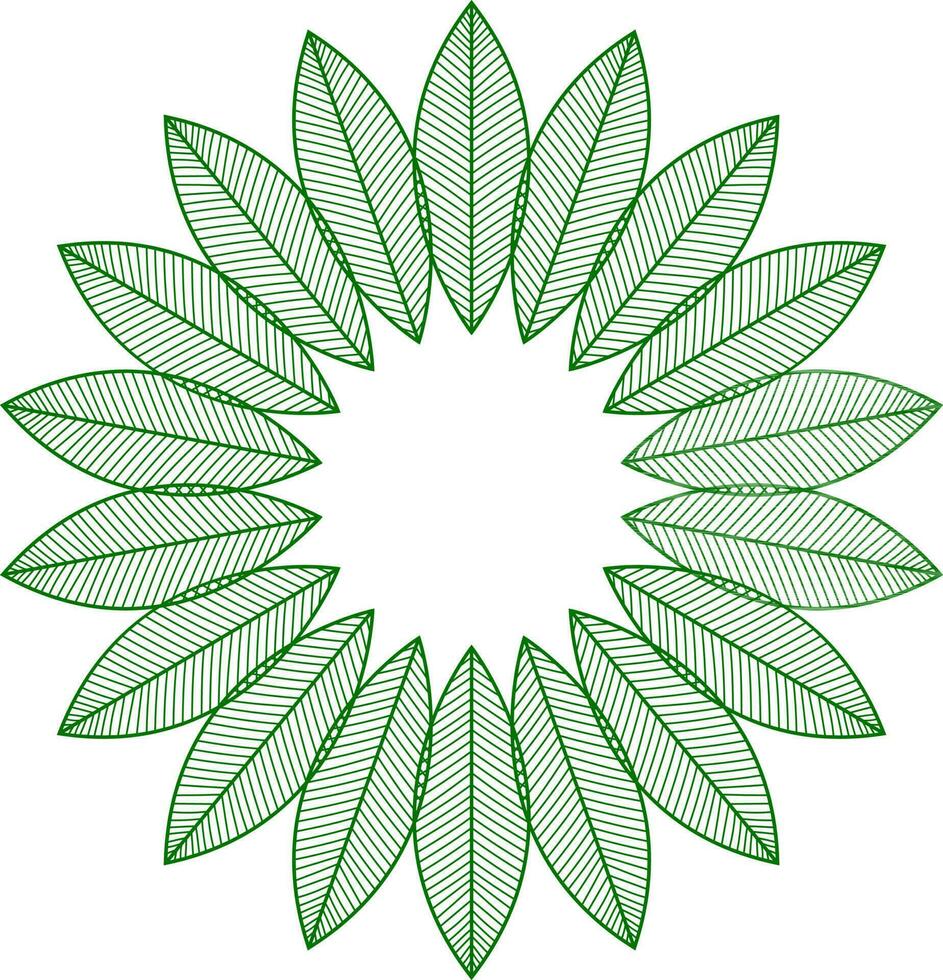 circulaire kader met groen bladeren. vector