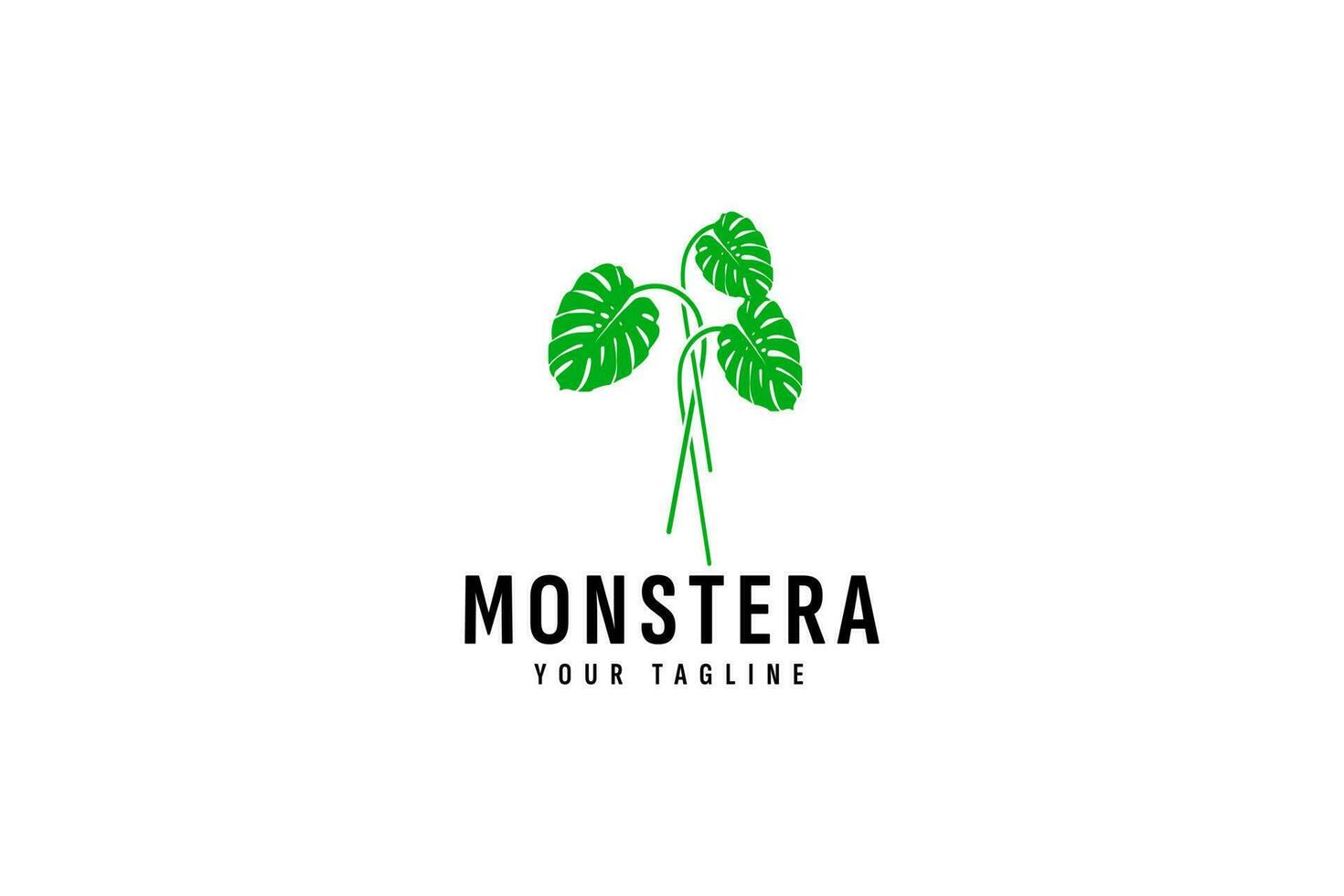 monstera blad logo vector icoon illustratie