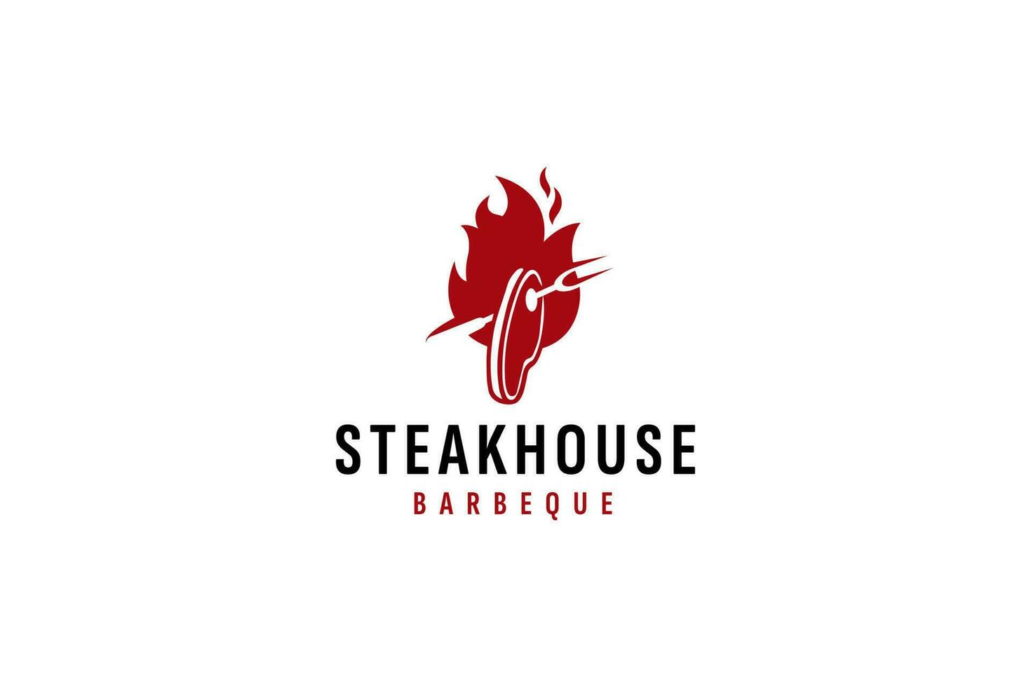 steak huis logo vector icoon illustratie
