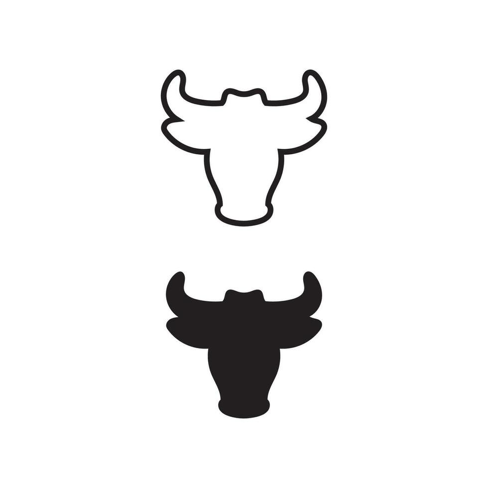 stier hoorn en buffel logo en symbolen sjabloon pictogrammen app vector