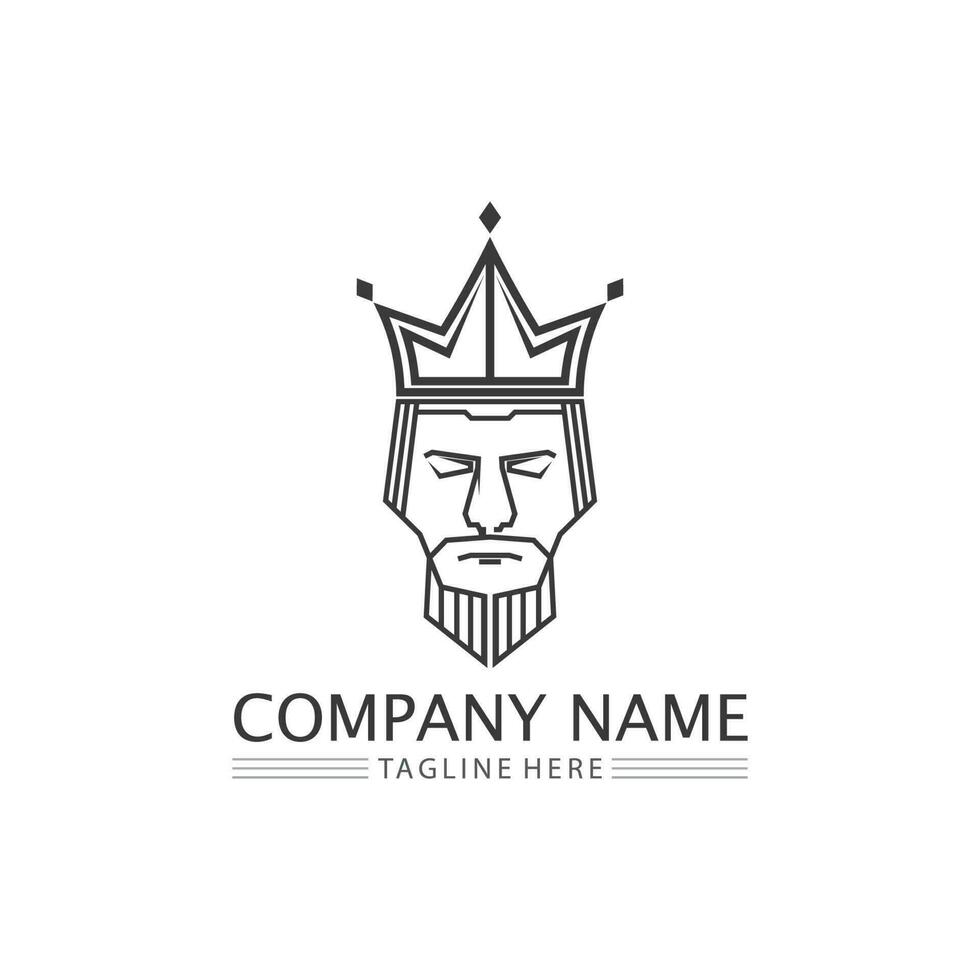 kroon logo koning logo koningin logo, prinses, sjabloon vector pictogram illustratie ontwerp keizerlijk, koninklijk en succes logo business