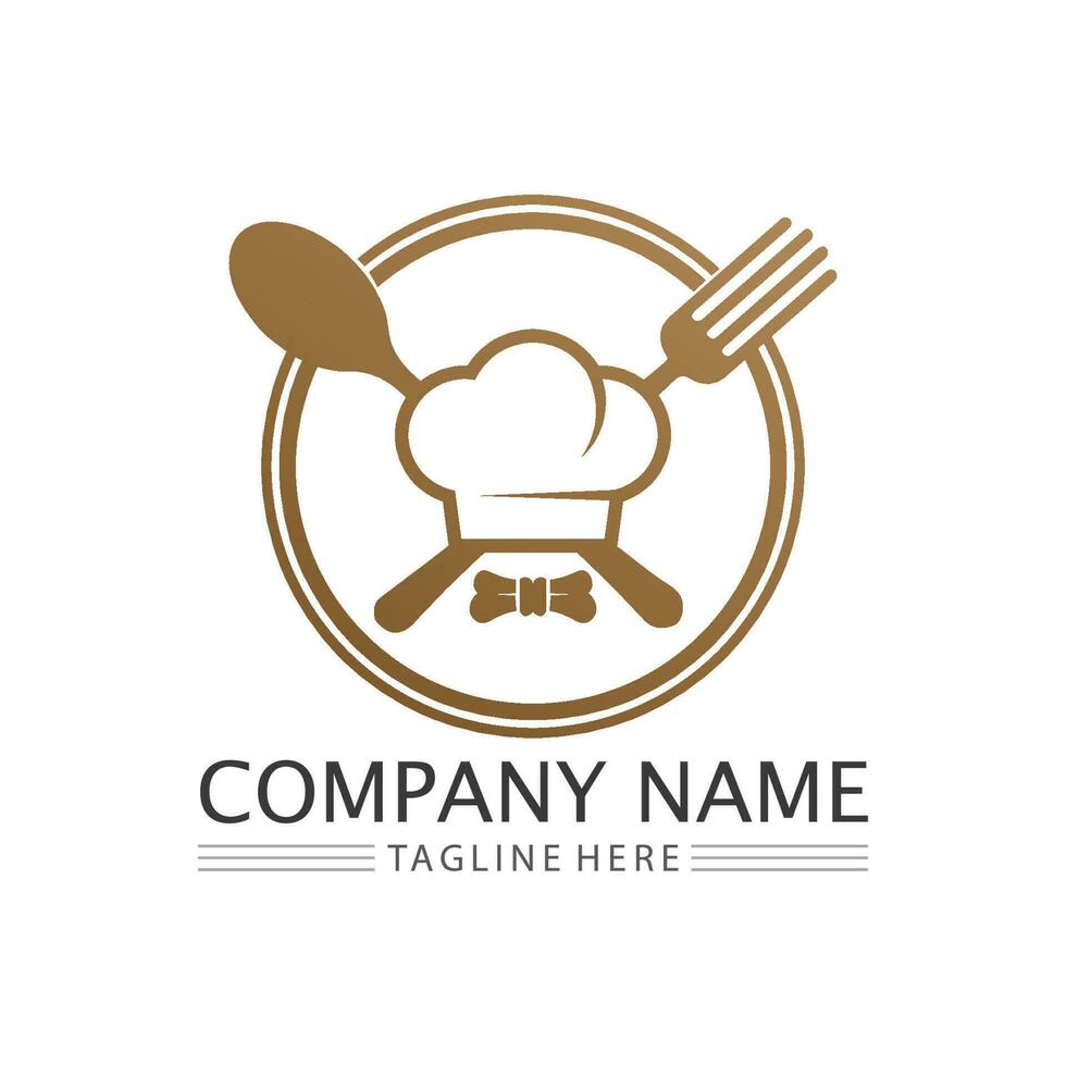 chef hoed logo vector ontwerpsjabloon