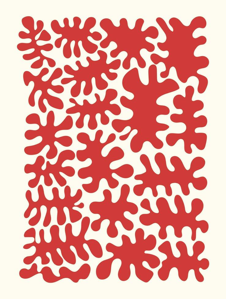 abstract botanisch kunst achtergrond vector. natuurlijk hand- getrokken patroon ontwerp met rood koraal, takken. gemakkelijk hedendaags stijl geïllustreerd ontwerp voor kleding stof, afdrukken, omslag, banier, behang. vector