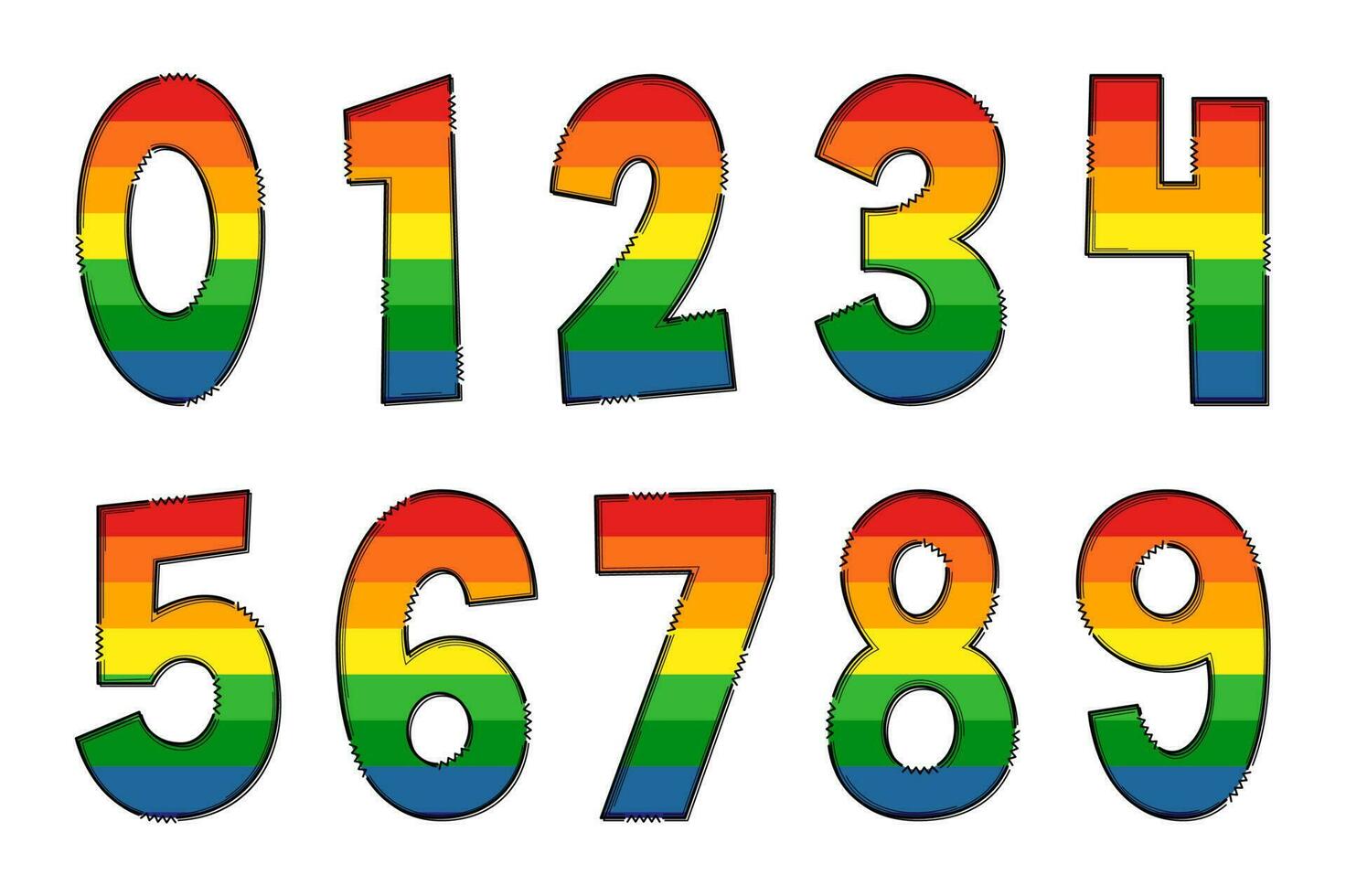 handgemaakt regenboog brieven. kleur creatief kunst typografisch ontwerp vector