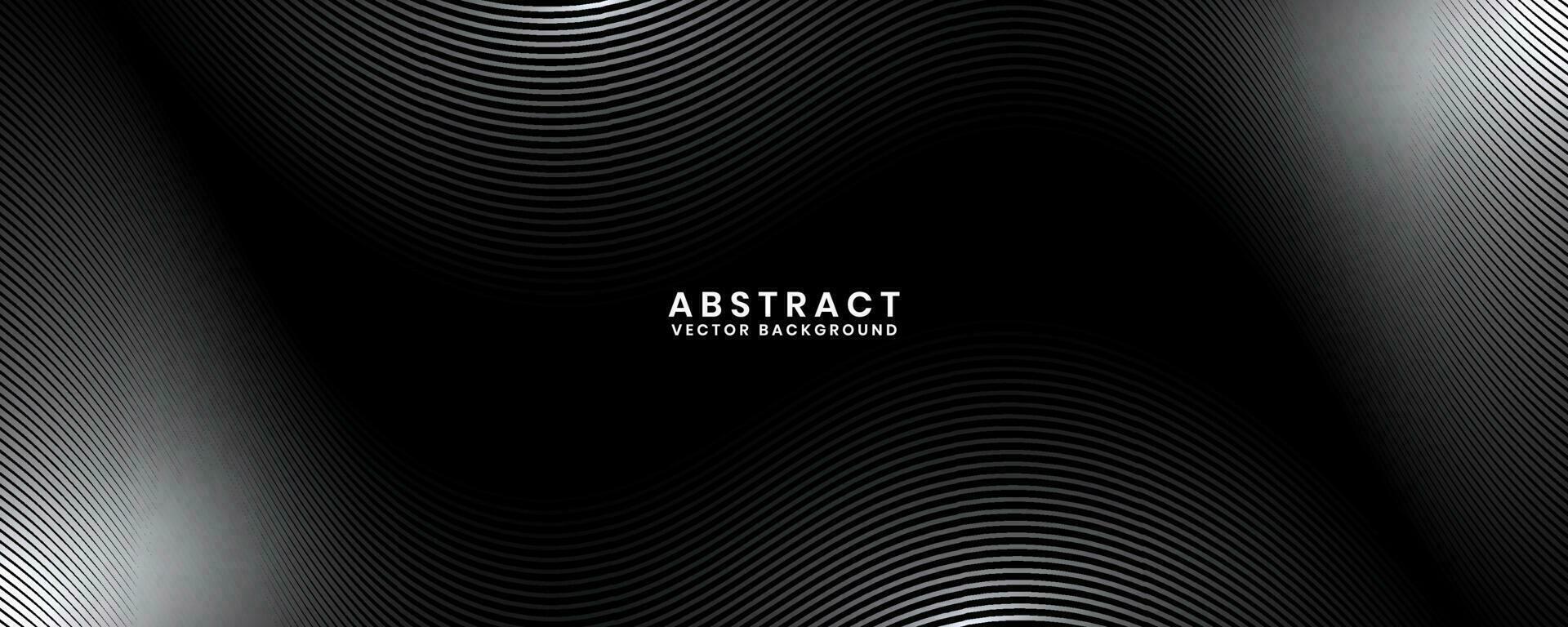 3d zwart wit techno abstract achtergrond overlappen laag Aan donker ruimte met golven effect decoratie. modern grafisch ontwerp element strepen stijl concept voor banier, folder, kaart, of brochure Hoes vector