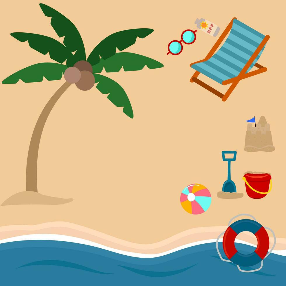 strand zomer met element vector