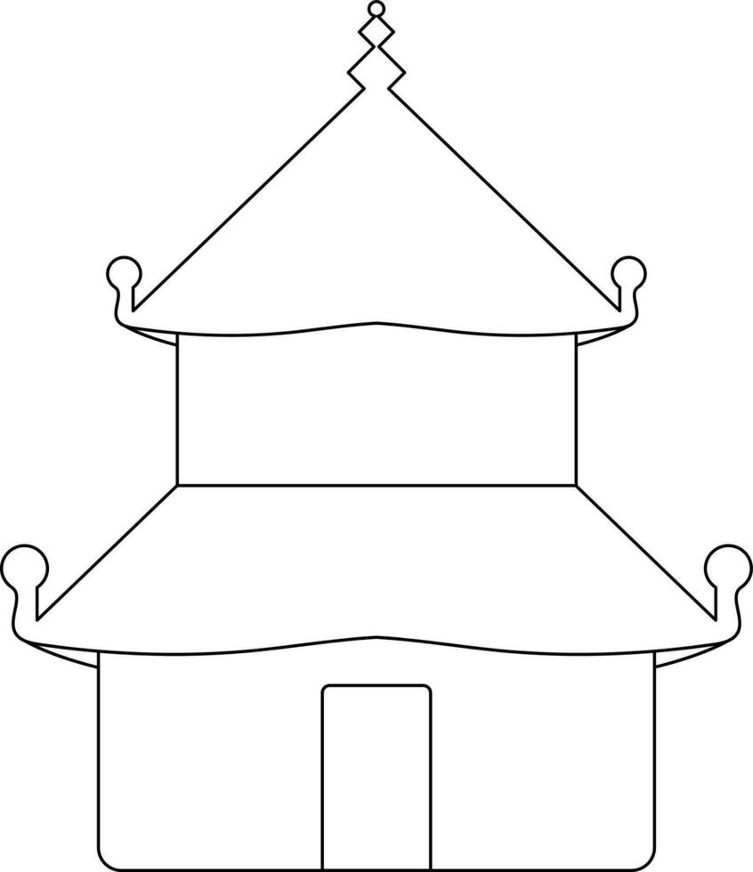 Chinese tempel icoon voor bidden concept in hartinfarct. vector