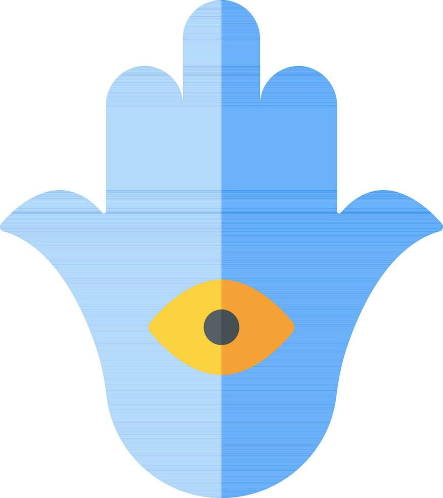 hamsa icoon in geel en blauw kleur. vector