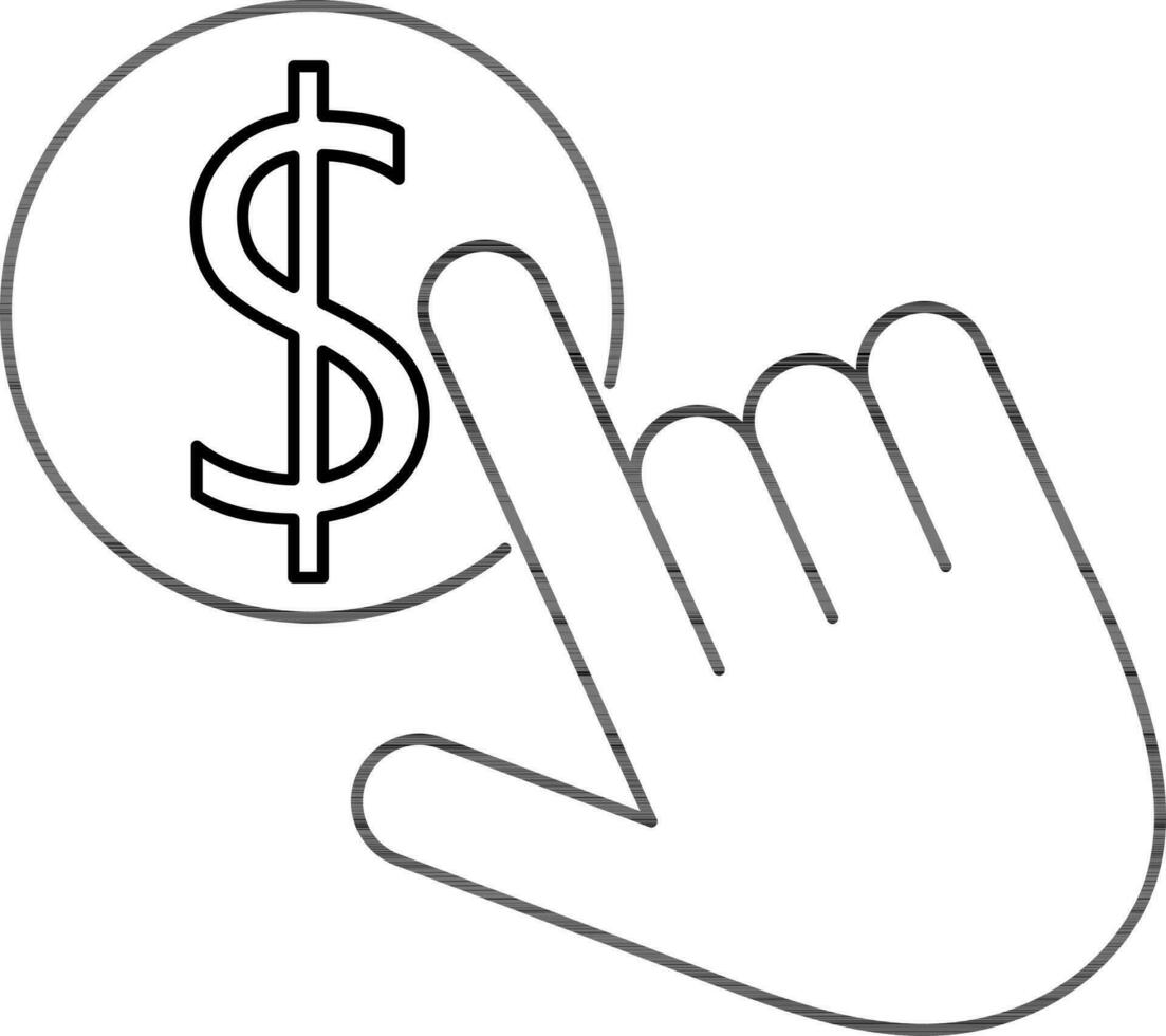 vector teken of symbool van betalen per Klik.
