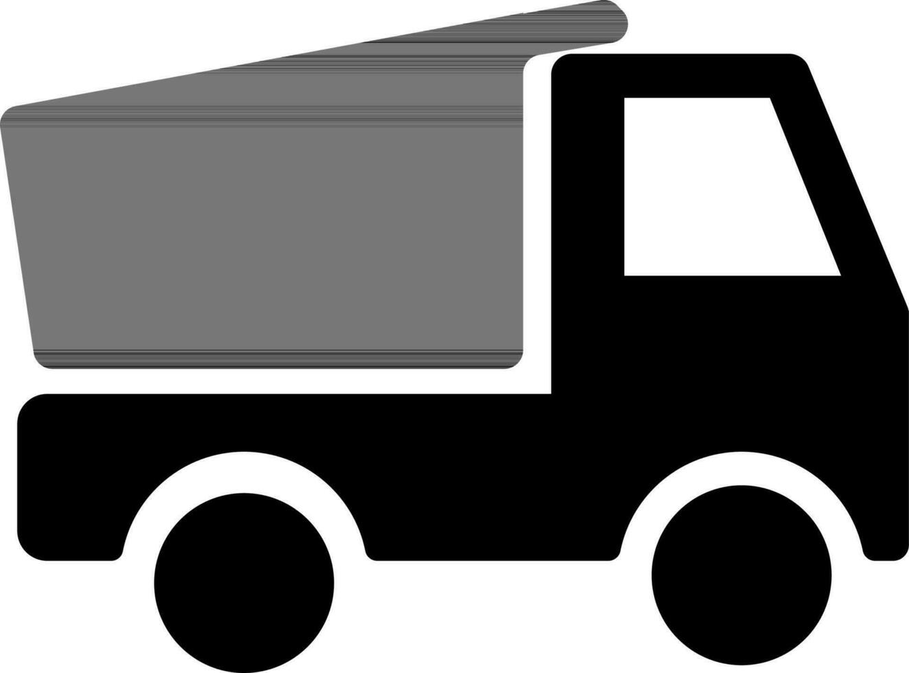 vector vlak teken of symbool van een dump vrachtwagen.
