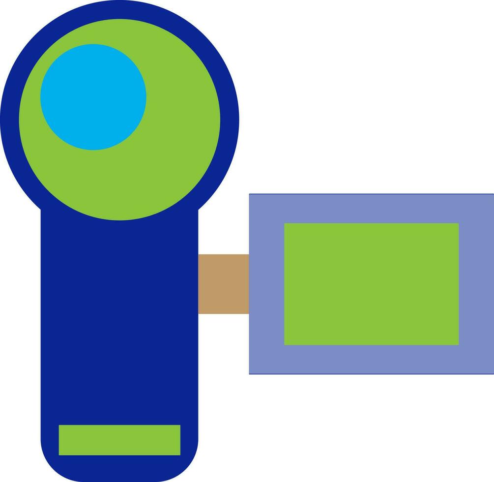 handleiding video camera in blauw en groen kleur. vector