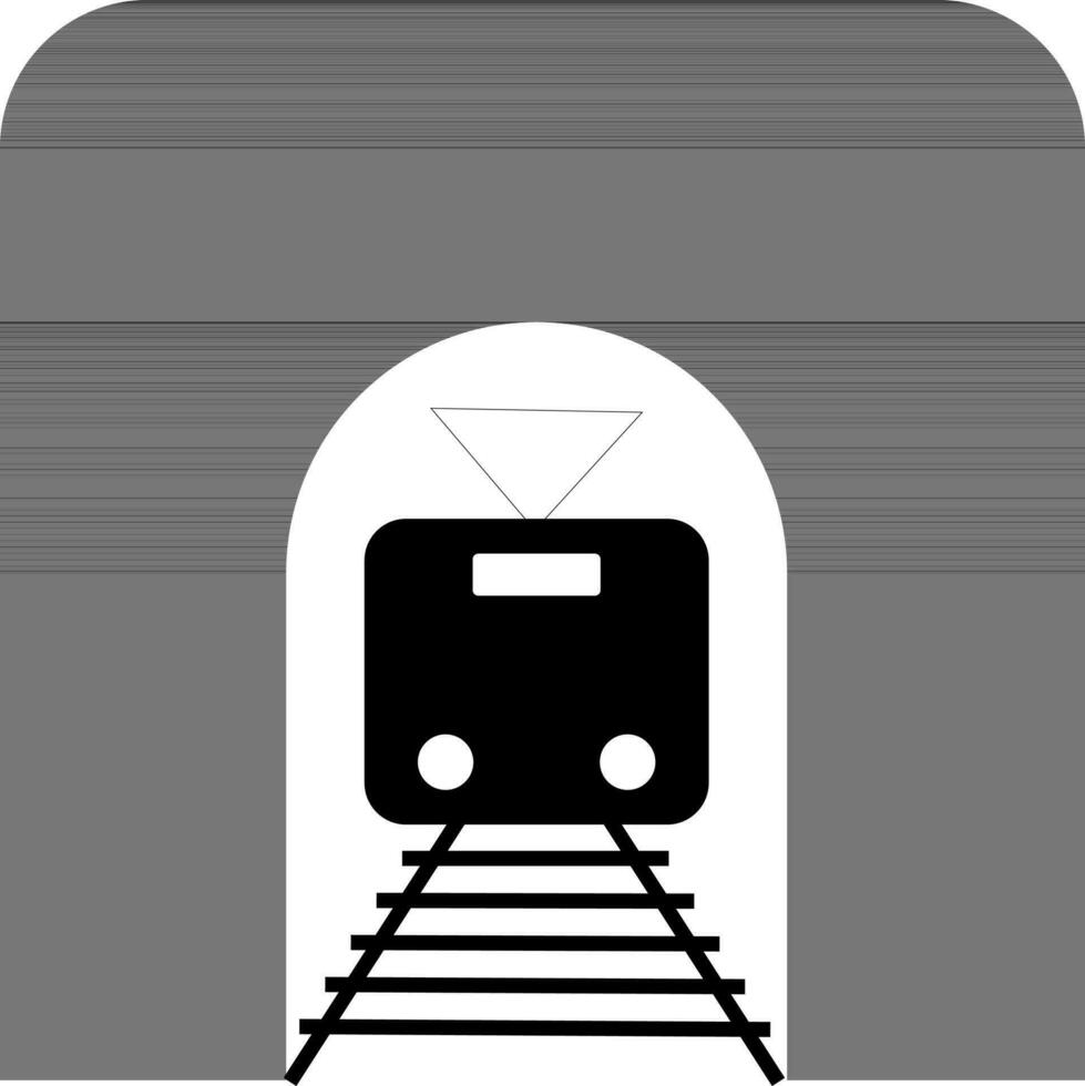 spoorweg tunnel icoon met trein. vector