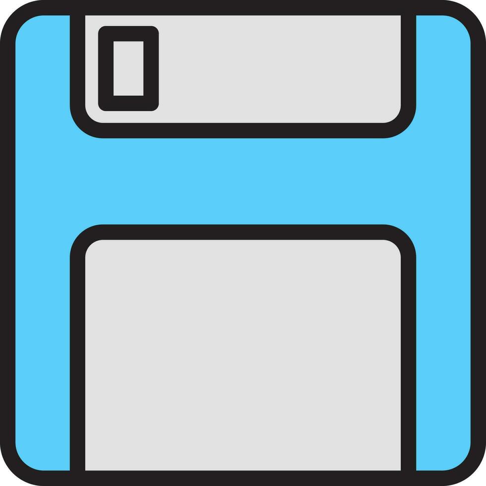 vlak stijl floppy schijf icoon in blauw en grijs kleur. vector