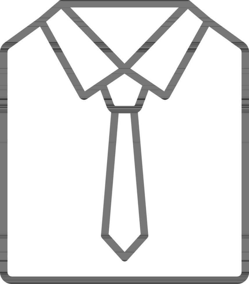 overhemd met stropdas icoon in zwart lijn kunst. vector