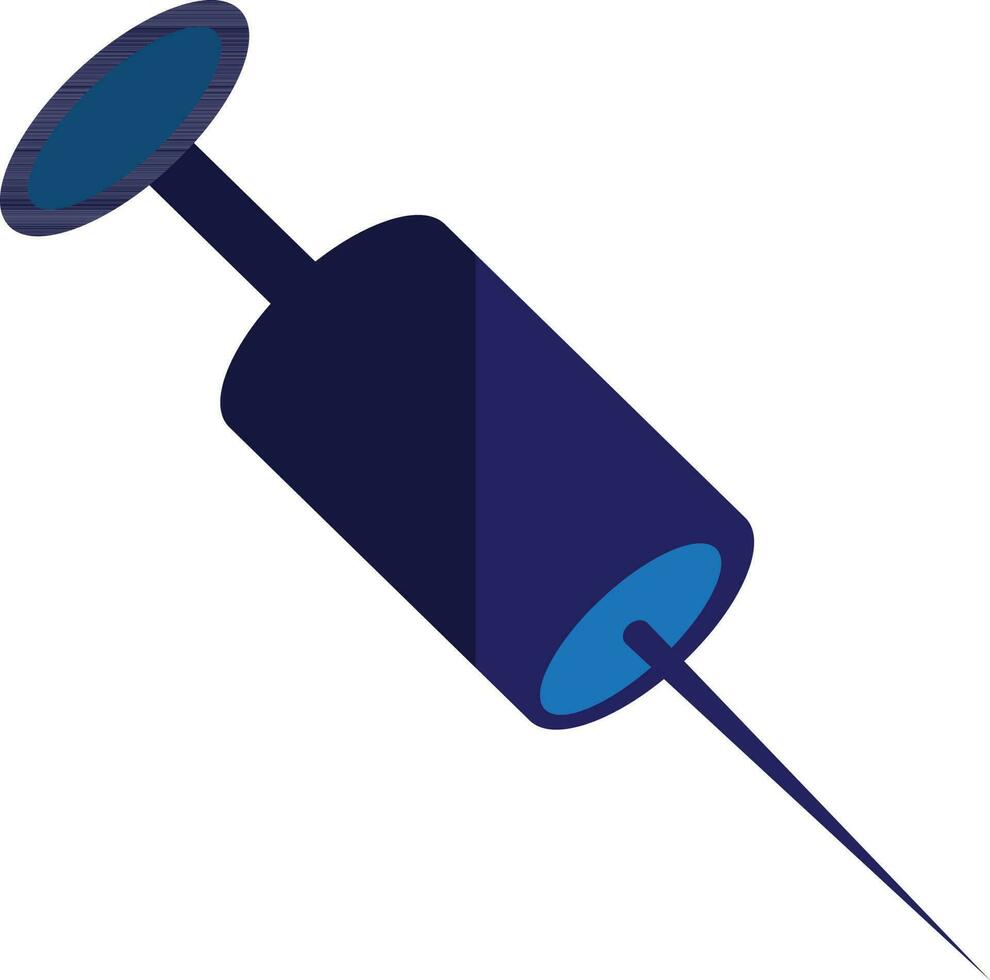 geïsoleerd injectiespuit in blauw kleur. vector