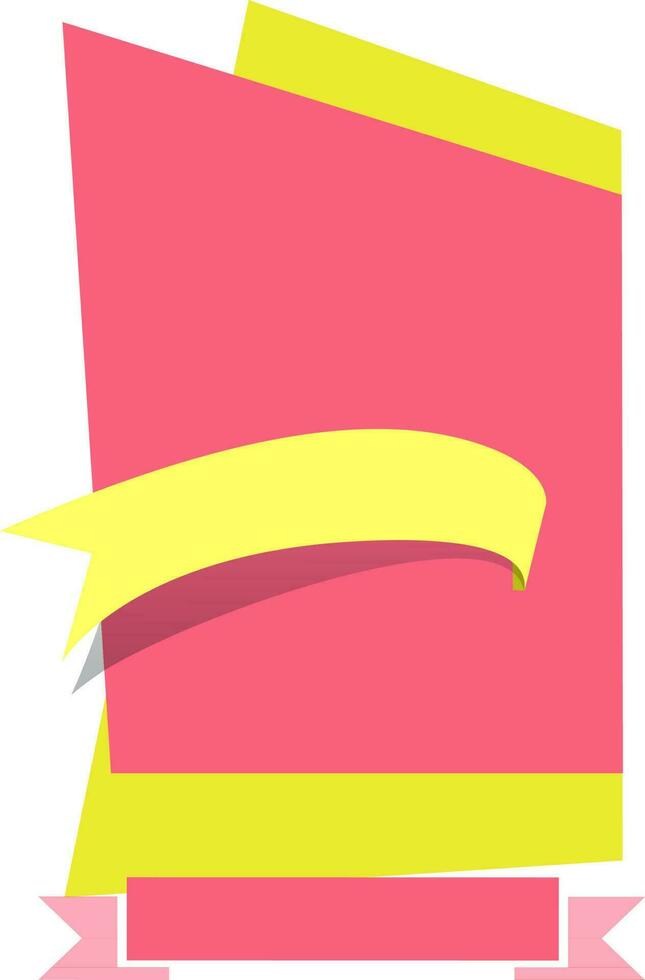 roze en geel papier banier of label ontwerp. vector