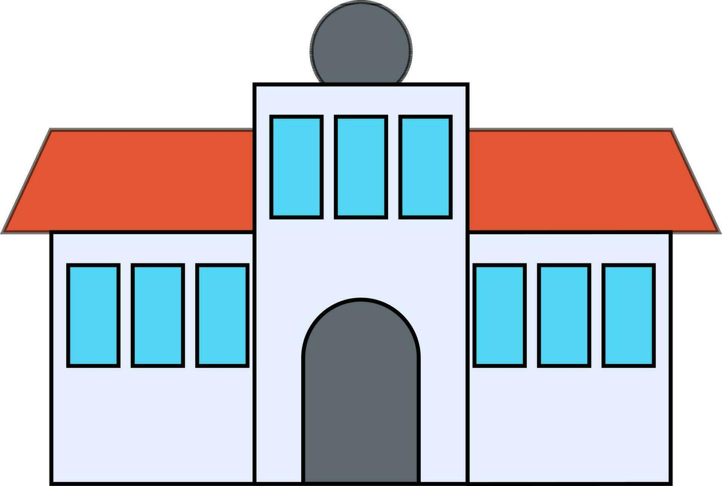 illustratie van een gebouw in vlak stijl. vector