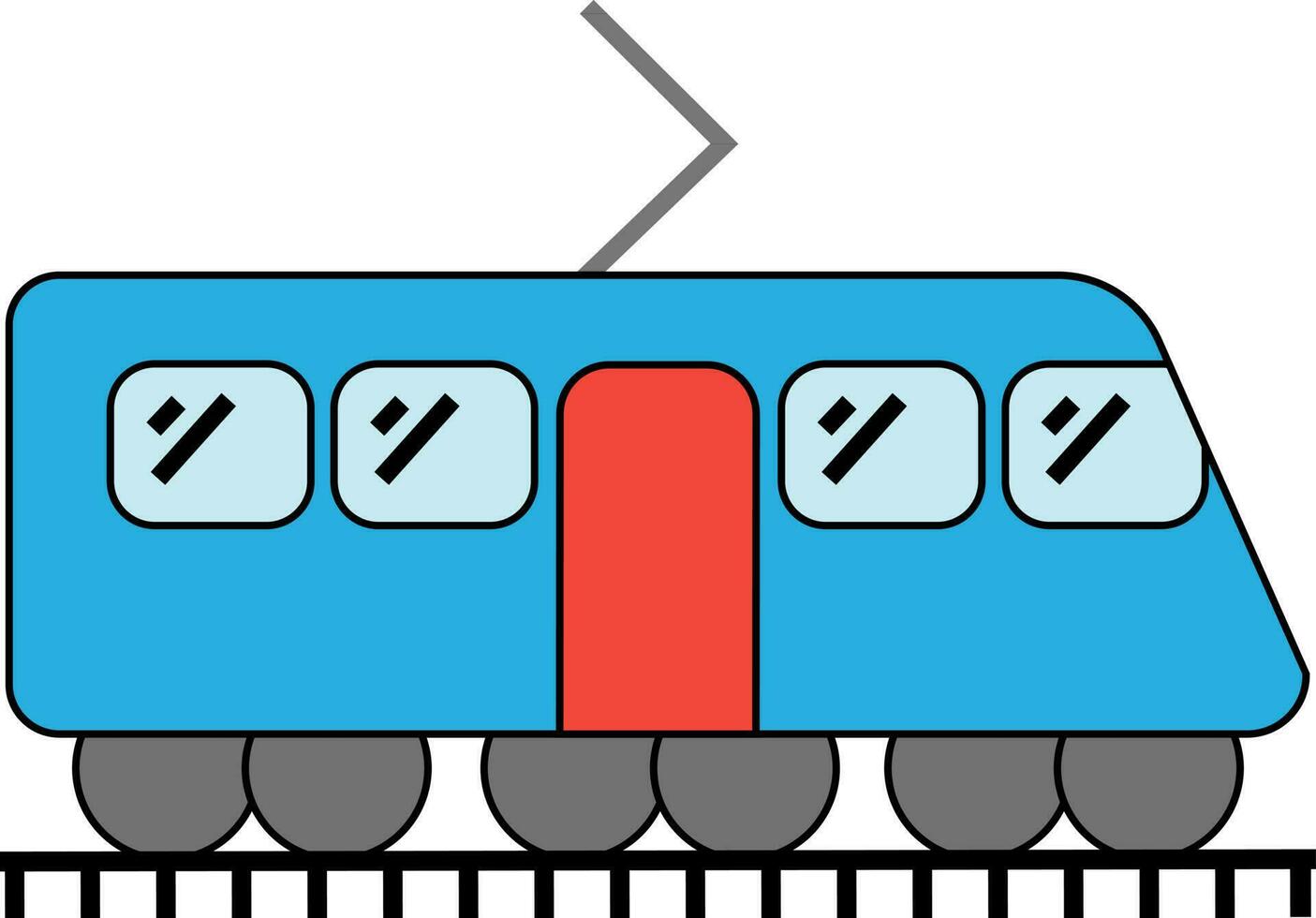 kleurrijk trein in vlak stijl. vector