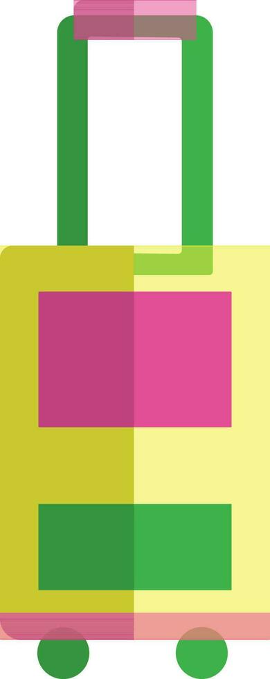 bagage zak in geel en groen kleur. vector